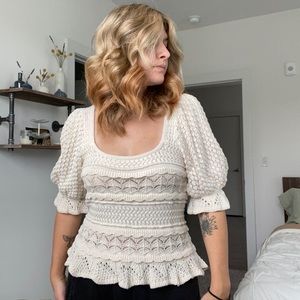 Zara Crochet Knit Top